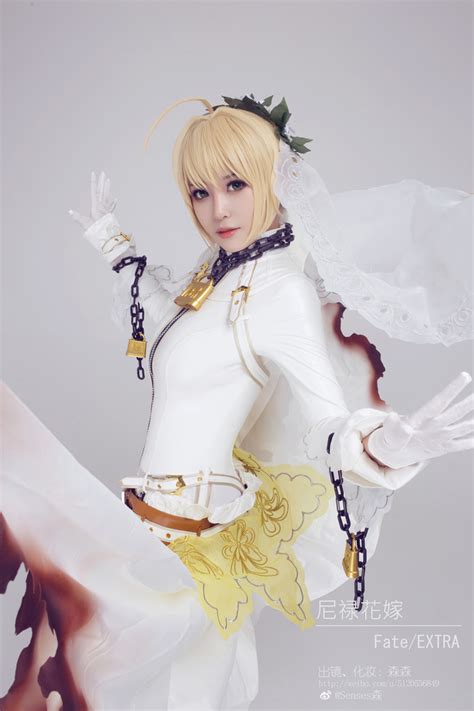 Saber Bride Cleavage Cosplay Highly Exposed Sankaku Complex