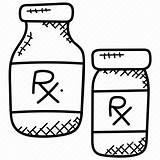 Rx Container Bottles Science Icon Medicines Jars Prescription Medication Medical Iconfinder sketch template