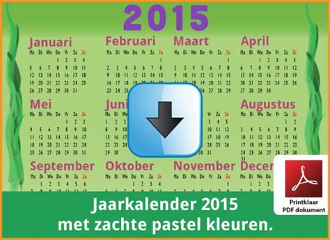 gratis jaarkalender  met de belgie feestdagen en schoolvakanties zachte kleuren