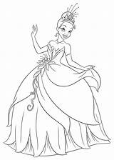 Coloring Tiana Princess Pages Disney Popular sketch template