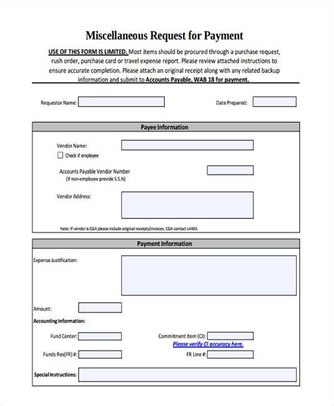 payment request forms   ms word