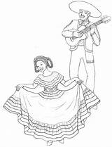 Cinco Trajes Tipicos Folklorico Mexicanos Traje Puebla Bailes Danza Batalla Bordado Mexicano Fiesta Leerlo Guanajuato Cute Costa sketch template