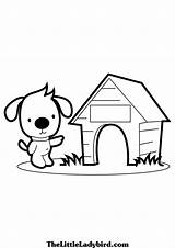 Kids Colouring Dog Kennel Coloring sketch template