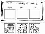 Pigs Sequencing Cerditos Comprehension Cuento Tale sketch template