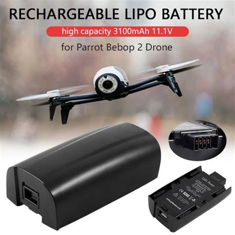 generic batterie rechargeable lipo haute capacite mah  pour drone parrot bebop