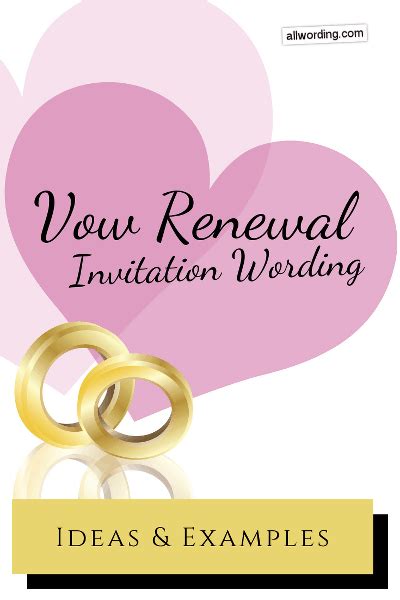 vow renewal invitation wording ideas  examples allwordingcom