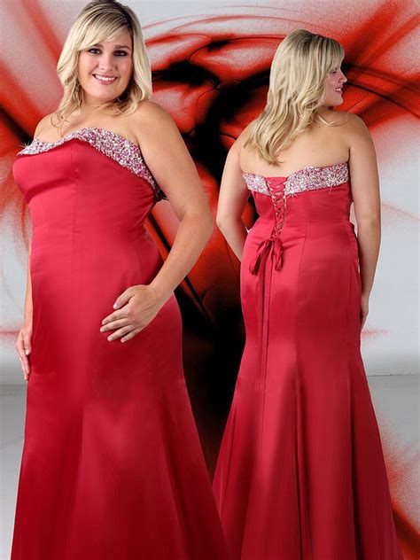 red plus size evening dress for women beaded stain mermaid formal dress