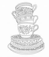 Coloring Tea Party Pages Adult Book Adults Sheets Printable Elegant Issuu Coffee Cup Colouring Drawing Choose Board sketch template