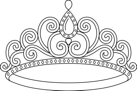 princess crown coloring page isolated  vector art  vecteezy