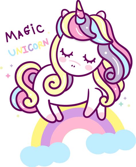 magic cartoon unicorn  rainbow fairy tale wall decal tenstickers