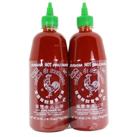 Huy Fong Sriracha Chili Hot Sauce 28 Oz Bottle Pack Of 2 19 99