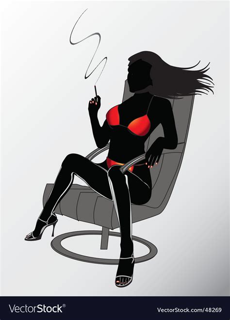 Sexy Smoking Woman Royalty Free Vector Image Vectorstock