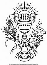 Communion Holy Symbols Coloring sketch template