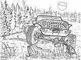 Jeep Coloring Pages Drawing Off Road Printable Wrangler Car Truck Drawings Jeeps Cars Print Choose Board Bumpers sketch template