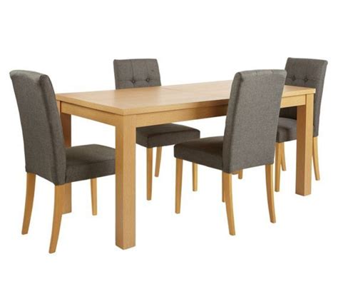 buy home odell ext dining table   chairs oak veneeroak  argos