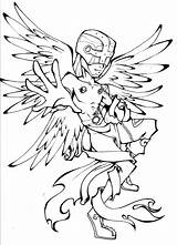 Angemon Lineart Digimon Glory sketch template