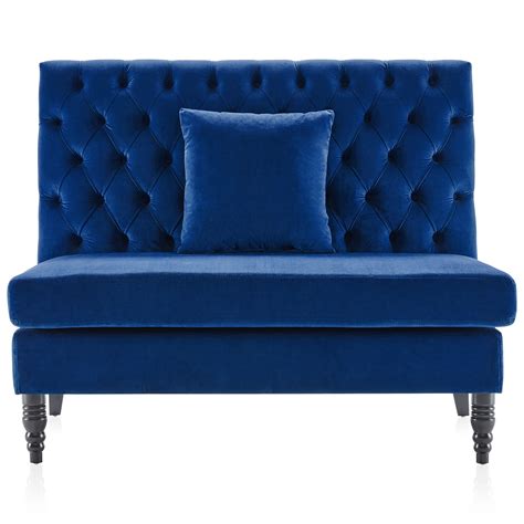 velvet modern tufted settee bench bedroom sofa high  love seat ebay