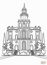 Temple Nauvoo Liahona Lineart sketch template