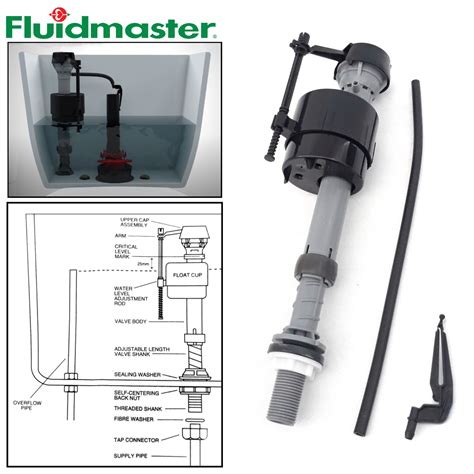 uk fluidmaster bottom inlet float valve  refill  toilet  bathroom accesories