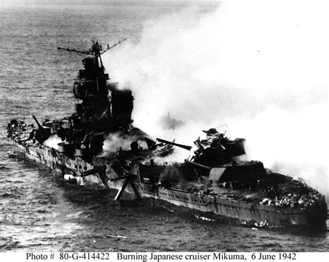 battle  midway sinking  japanese cruiser mikuma  june