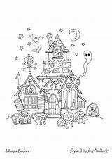 Halloween Basford Johanna Inky Ivy Coloring Pages Butterfly Colouring Jungle Magical sketch template