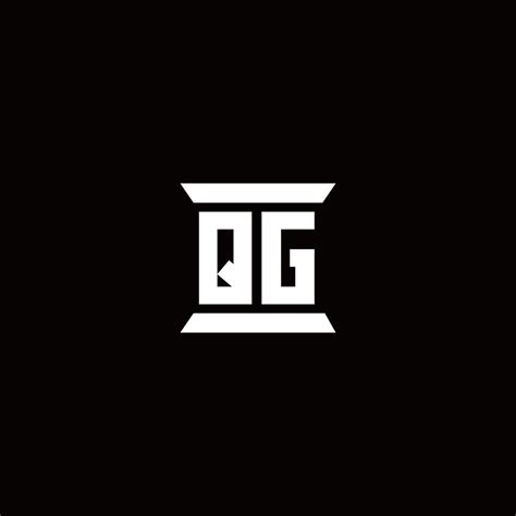 qg logo monogram  pillar shape designs template  vector art  vecteezy