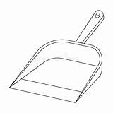 Dustpan Pan Outline Clipart Drawing Cleaning Background Symbol Isolated Icon Style Dust Clipartmag Vector Illustration Stock sketch template