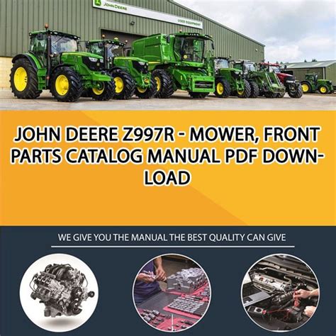 john deere zr mower front parts catalog manual   service manual repair manual
