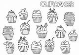 Coloring Cupcakes Doodle Da Colorare Cup Book Cakes Drawn Template Hand Set Pages Vector Disegni Dibujos Nine Adult Illustration Cupcake sketch template