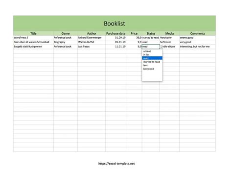 collections spreadsheet template