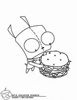 Coloring Gir Invader Zim Pages Popular sketch template