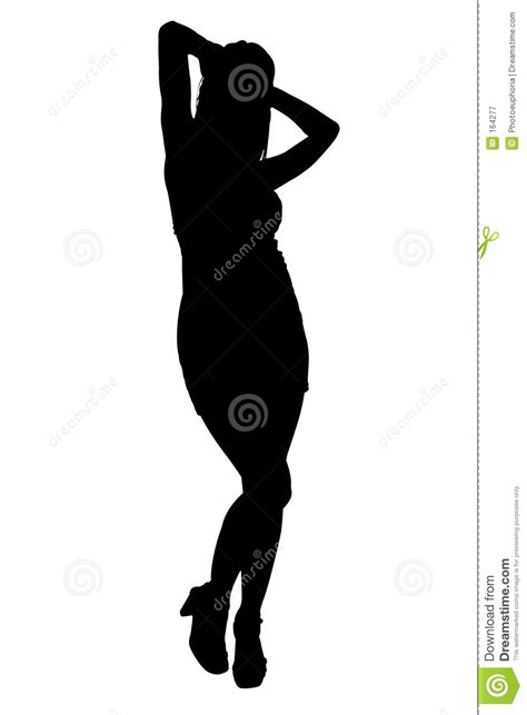 silhouette with clipping path of female model stock