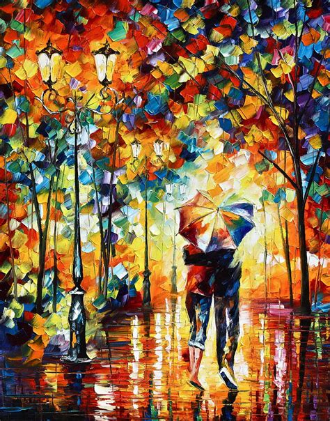 Under One Umbrella Painting By Leonid Afremov