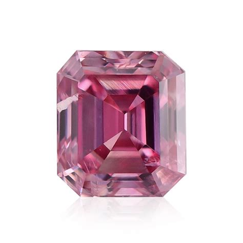 0 19 Carat Fancy Intense Purplish Pink Diamond Emerald Shape I1