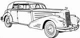 Coloring Pages Car Cadillac 1936 Classic Antique Old Cars Kids Antiques Color Coloringbay Netart sketch template