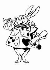 Alice Rabbit Coloring Wonderland Pages Large Printable sketch template