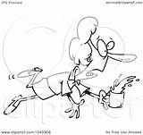 Coffee Stumbling Businesswoman Spilling Outline Illustration Cartoon Royalty Toonaday Rf Clip Clipart Leishman Ron Regarding Notes sketch template