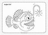 Angler Fish Coloring Printable Whatsapp Tweet Email sketch template