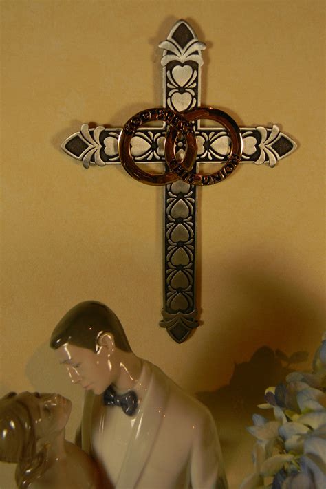 pewter marriage wall cross celebrate faith