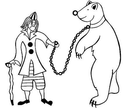 circus bear  circus clown coloring pages  place  color