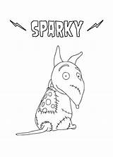 Frankenweenie Coloring Color Pages Kids Print Children sketch template