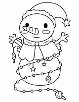 Coloring Christmas Ornaments Snowman Pages Printable sketch template