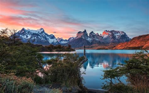 torres del paine mountains lake  chile wallpaper hd nature  wallpapers images