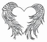 Wings Heart Angel Tattoo Tattoos Coloring Pages Hearts Drawing Designs Wing Cute Clipart Draw Drawings Puzzle Cliparts Justin Cool Clip sketch template