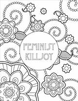 Feminist Colouring sketch template