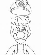 Luigi Odyssey Trace Drawing Heres sketch template