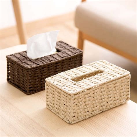 otherhouse rattan tissue box vintage napkin holder case tissue paper holder storage container