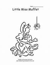 Coloring Kids Pages Muffet Miss Little Creative Learning Nursery Children Color Decals Toddler Tools Decor sketch template