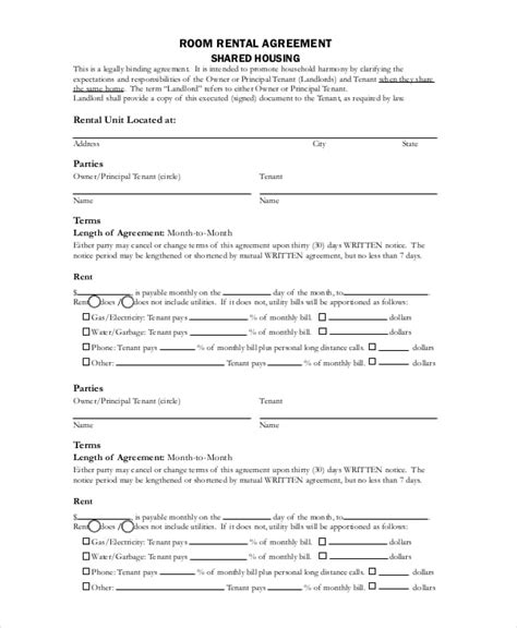 tenant lease form residential lease agreement   documents