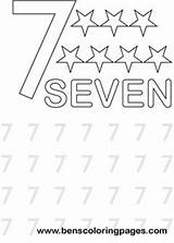 Number Seven Coloring Learning Print Excercise Kids Stars Please Coloringpages Benscoloringpages sketch template